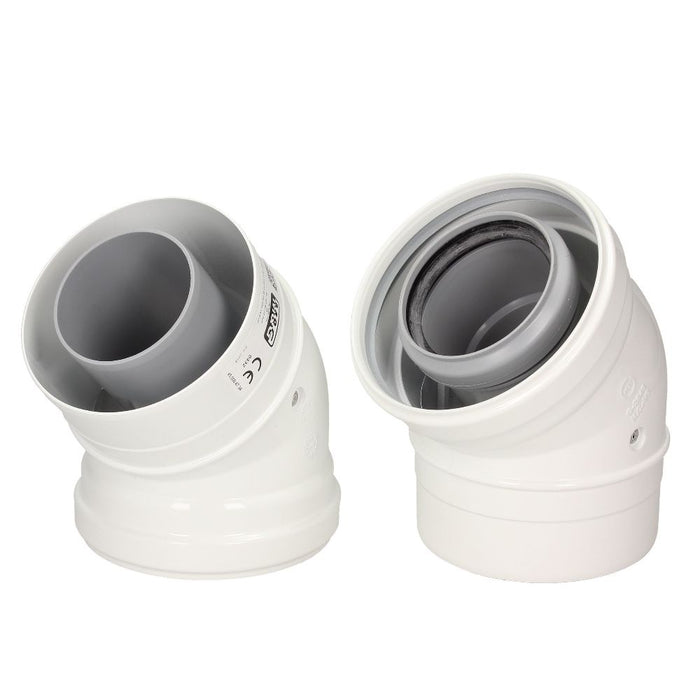Ideal Pair Of 45 Degree Flue Elbows
