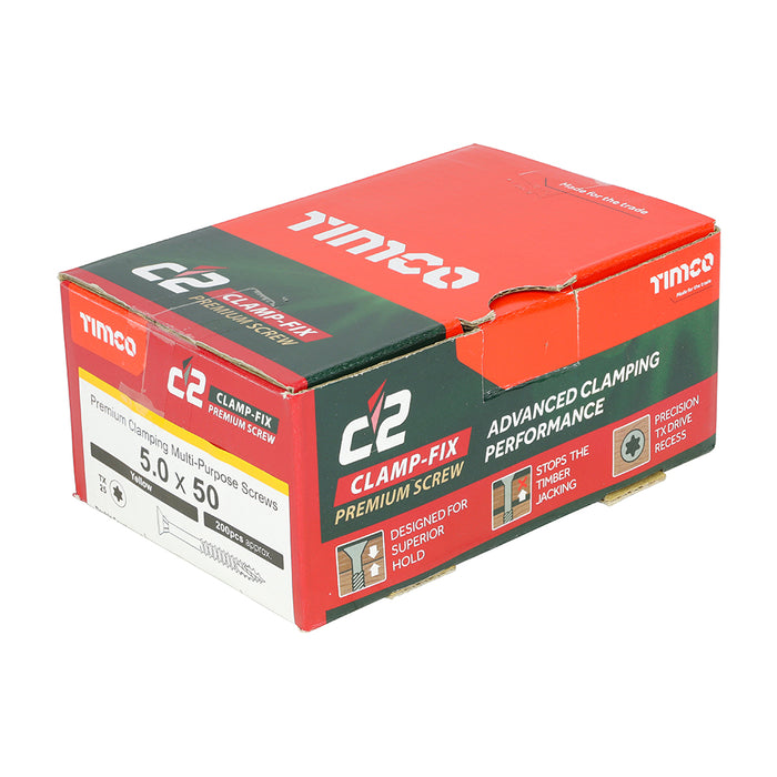 C2 Clamp-Fix Double Countersunk with Ribs Premium Screws