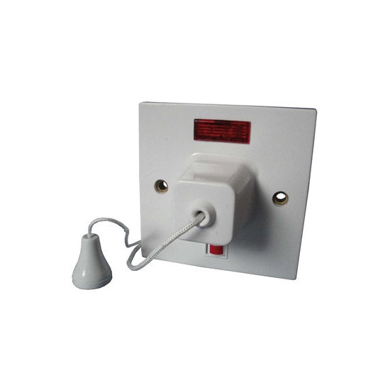 45A Double Pole Ceiling Pull Switch with Neon