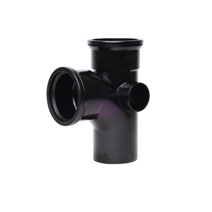 Pushfit Soil 92˚ Double Socket Branch (With Boss)