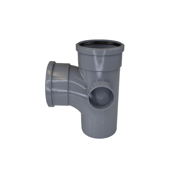 Pushfit Soil 92˚ Double Socket Branch (With Boss)