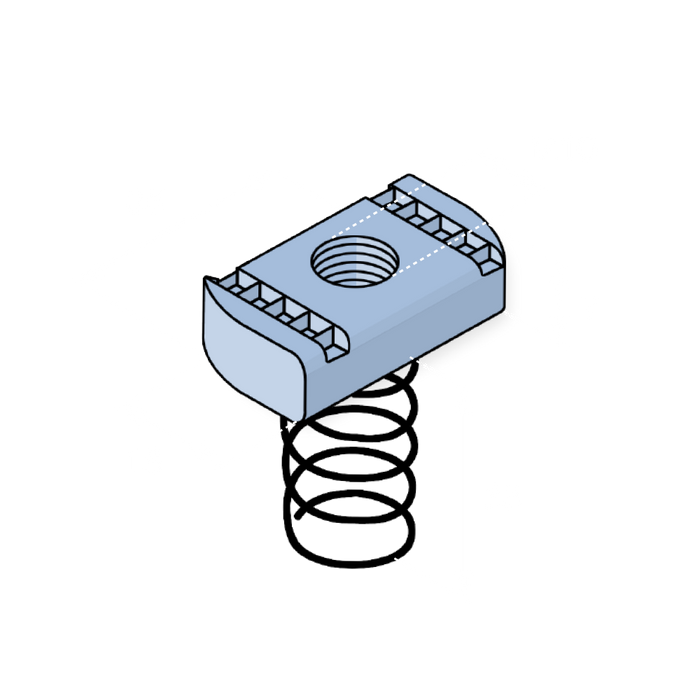 Channel Nuts c/w Long Spring M10