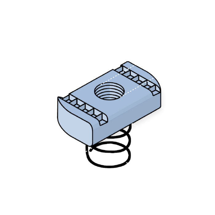 Channel Nuts c/w Short Spring M10