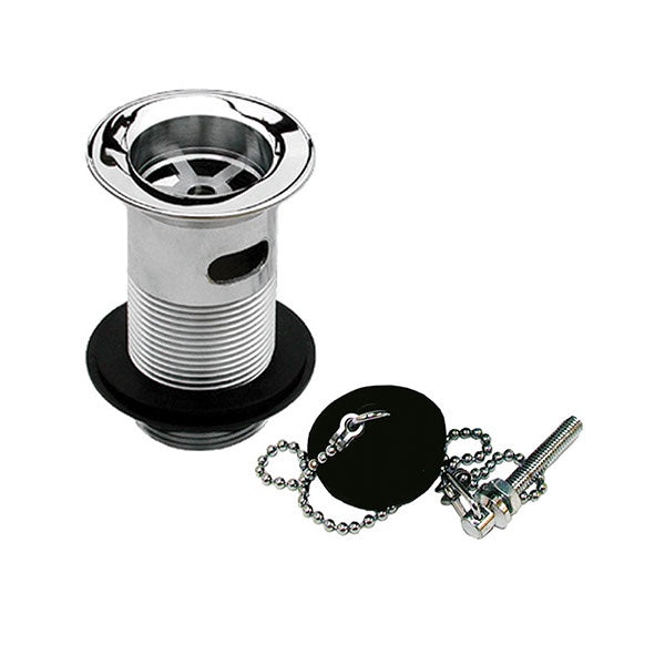 Slotted Basin Waste c/w Black Plug Chain & Stay